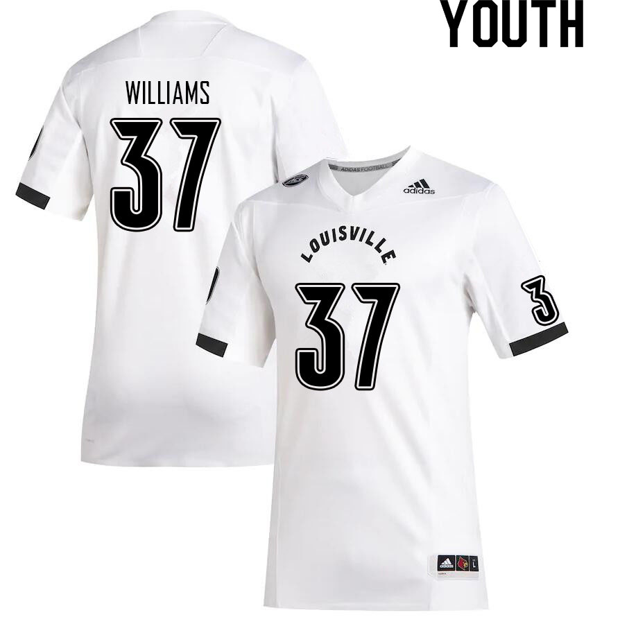 Youth #37 Jaylen Williams Louisville Cardinals College Football Jerseys Sale-White